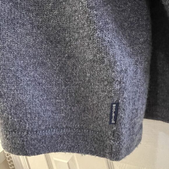 Vtg Woolrich Wool Sweater Mens XL Navy Heather Blue Long Sleeve Knit Pullover - Picture 5 of 9